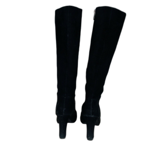 Adrienne Vittadini Patrick Suede Heeled boots Black Knee High Zip Up Women's 7.5 - Picture 5 of 12
